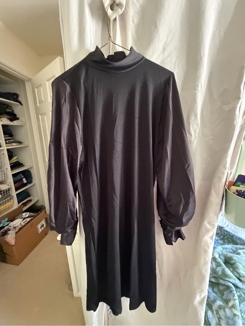 Zara Black Long Sleeve Mock Neck Dress
